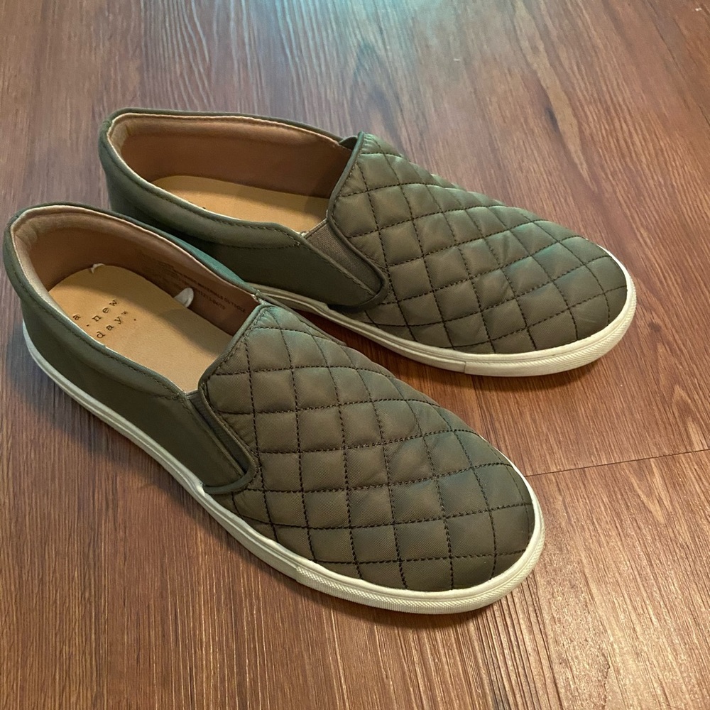 A New Day - Army Green - Women’s Slip On Sneakers